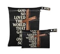 tplaotee Mess-Proof Large Wet Bag 2 Pack God So Love The World Cross