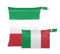 tplaotee Mess-Proof Waterproof Wet Bag 2 Pack Italy Flag Green Red