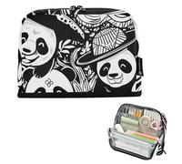 tplaotee Mexico Cinco De Mayo Pandas Vivid Color Pencil Case Holder Large Capacity Makeup Bags Wide Opening Organizer Box for Man Travel bolsas para lapices