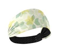 tplaotee Mild and Fresh Flower Lemon Yellow Light Green Non-Slip? sport headband Stretchy sweatband for Daily use Cycling basketball make up