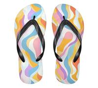 tplaotee Modern Anstract Colorful Art rubber flips flops cushion womens flip for Shower Swimming Pool summer, Modern Anstract Colorful Art, 6.5-7