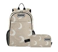 tplaotee Moons Stars Starry Retro Backpack And Lunch Box For Boys personalize School Bag Boy School Backpacks For Girls With Lunch Box age 8-10 years old, Moons Stars Starry Retro, One Size