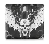 tplaotee Mysterious Evil Skull Tarot Cards Black and White Leather Car Registration & Insurance Card Holder Prefect Car Essentials Wallet for Essential Document, Driver License, Cards
