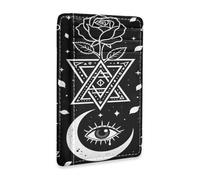 tplaotee Mystic Rose Moon Eye Occult Art leather wallet men slim With ID Window RFID Blocking wallet for cards for men&women
