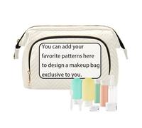 tplaotee Old Lace Solid Color Pure Plain Travel Cosmetic Bags personalize Zipper Makeup Period Bag for Essentials For Women, old lace Solid color Pure Plain, One Size