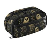 tplaotee Old Slow Style ghosts Gold Black Wear-Resistant Pencil Case Big Capacity Pencil Case for Women