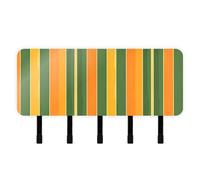 tplaotee Orange and Green Straight Stripe Pattern Wall Key Holder with Mail Organizer & 5 Self-Adhesive Hanging Wall Hanger for Room Decor Living Room Doorway