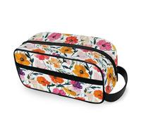 tplaotee Painting Colored Cosmos Portable Cosmetic Bag with hanging hook Large Cosmetic Travel Bags For Women Vertical Free-Standing