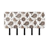 tplaotee Paisley Crystal Pattern Black Gold Key Holder with Mail Organizer & 5 Self-Adhesive Hanging Wall Hanging for Living Room Decor Entryway Hallway