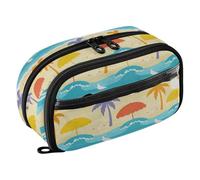 tplaotee Palm Tree Summer Orange Seagull Tear-Resistant School Supplies Water Resistant Pencil pouching for College Student Teen Adults