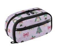 tplaotee Pastel Pink & Green Nutcracker Rat King Christmas Easy To Organize Pencil Case Pencil Case With Supplies for College & High