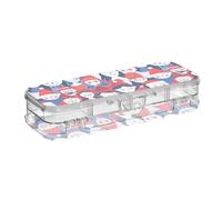 tplaotee Pattern Of People Happy Face Designed Clear Pencils Box Double Deck Hard Pens Case For Kids With Lid