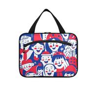 tplaotee Pattern Of People Happy Face Red and Blue hanging bags for women traveling with hook, designer chic brush bag for essentials for women hotel estuche de maquillaje para mujer M, pattern of