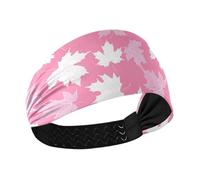 tplaotee Peach Maples White Silhouette Non-Slip? running headband for women Stretchy hairbands for Daily use Workouts make up make up