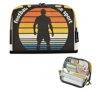 tplaotee Pencil Box Case Large Capacity Pen Case Organizer Soccer Is My