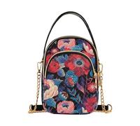 tplaotee Peonies Roses and Daisies Red trendy crossbody fanny packs for women with multi pockets handbags for work
