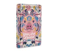 tplaotee Pig Scandinavian Style leather slim wallet for men With ID Window RFID Blocking small wallet for cards for men&women