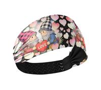 tplaotee Pink Buffalo Plaid Valentines Day Gnome Cute Love Heart 00001_00003_00001 Moisture Wicking womens headband Elastic sweaty bands for Workouts Workouts hiking hiking