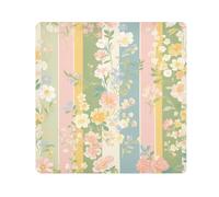 tplaotee pink Green Stripe Pattern with flowers Magic Sticker Makeup Organizer Bag Cloth Cosmetic Bag Organizer Wrap Camera Lens Cloth Wrapper Makeup For Women Size 21.7x21.7in