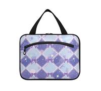 tplaotee Pink Purple Cute Bow Check hanging item travel bag with hook, designer expandable shaving kit bag for men for women must vacation bolsa para guardar maquillaje M, Pink purple cute bow check