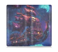 tplaotee Pirate Ship with Skull Flag Premium Leather Car Registration and Insurance Card Holder Truck Accessories for Documents, Cards, License
