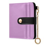tplaotee Plum Solid Color Pure Plain Women's Folding Wallet With Card Slots Cute PU Leather Folding Wallet for Men Women Travel