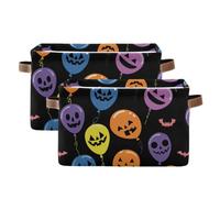 tplaotee Plush Balloon Colorful Helloween storage baskets,folding and waterproof organizers and storage basket with sturdy handle bins Decorative Decorative set of 2 for shelves clothing