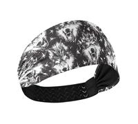 tplaotee Punk Fierce Wolves Black Cooling athletic headbands Stretchy sweat bands for Athletic Sports Athletic Sports basketball basketball