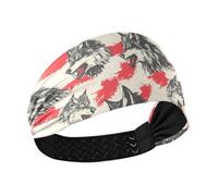 tplaotee Punk Style Wolves Red Non-Slip? headband holder organizer Stretchy tennis sweatbands for Athletic Sports Athletic Sports make up make up