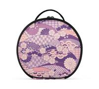 tplaotee Purple Japanese Zephyr cherry blossoms Toiletry Bag with Compartments & Handle Essentials Case Cosmetic Makeup Bag with adjustable dividers 11 IN