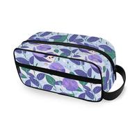 tplaotee Purple Morning Glory Flowers Birds Cartoon Style Portable Makeup Bag with hanging hook Essentials Hanging Travel Toiletry Bag Travel-Size Accessories