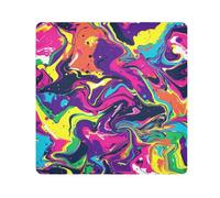 tplaotee rainbow color abstract pattern ink style Self Adhesive Cosmetic Bag Cloth Jewelry Organizer Wrap Camera Lens Cloth Wrapper Makeup For Women Size 21.7x21.7in