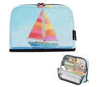 tplaotee Rainbow Color Boat Pencil Box Large Capacity Makeup Pouches Zip Multi-Purpose Bag for Girls Grade School Supplies lapiceras estuche para ninos