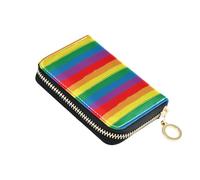 tplaotee Rainbow Pride Flag Lgbt Pride Month Parade Lgbtq Community leather card wallet for men With 9 cards slot RFID Blocking small credit card holder with zipper billetera para hombre