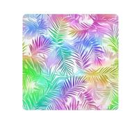 tplaotee Rainbow tropical leaf Magic Sticker Cosmetic Bag Cloth Cosmetic Organizer Wrap Camera Lens Cloth Wrapper Organizer Bags For Women Size 21.7x21.7in