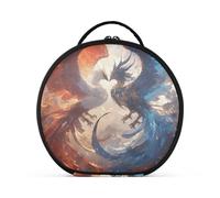 tplaotee Red and blue ice and fire Phoenix Makeup Bags Travel-Size Accessories Essentials Hanging Travel Toiletry Bag with adjustable dividers 11 IN