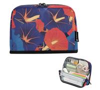 tplaotee Red Indigo Morning Glory Abstract Flowers Pencil Holder Case Large Capacity Pen Case Simple Desk Organizer for Nurse School Supplies bolsas para herramienta