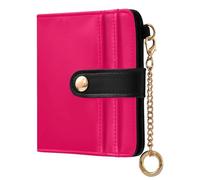 tplaotee Red Pure Women's Folding Wallet With Card Slots Unique Compact PU Leather Wallet for Men Women Travel