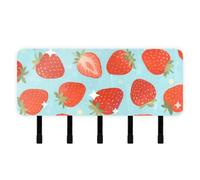 tplaotee Red Strawberries Wall Key Holder with Mail Organizer & 5 Self-Adhesive Hanging Wall Hook for Home Decor Entryway Doorway
