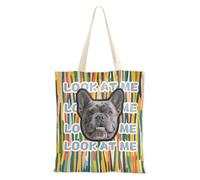 tplaotee Reed Manuscript Colorful Customized Pet Avatars on Medium Canvas Tote Bag Personalized Picture Tote Bag With Pockets Bulk Canvas Tote Bags for Friend Plain