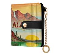 tplaotee Retro Alaska Scenery Women's Folding Wallet Cute Everyday PU Leather Wallet for Women