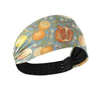 tplaotee Retro Lemon Pomegranate William Morris Non-Slip? running headband Elastic sweat bandanas for Yoga Yoga tennis tennis