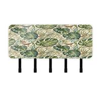 tplaotee Retro Tropical Leaves Green Keys Holder on Wall with Mail Organizer & 5 Self-Adhesive Hanging Key Organizer for Home Improvement Living Room Hallway