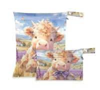 tplaotee Reusable Bag For Traveling 2 Pack Lovely Brown Scottish Highland