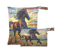 tplaotee Reusable Bags For Baby 2 Pack Handsome Galloping Horses