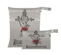 tplaotee Reusable Bags For Swimsuits 2 Pack Redemption Crossing Roses Retro