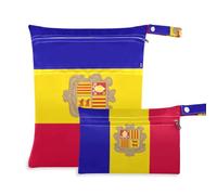 tplaotee Reusable Water Proof Bags 2 Pack Flag Of Andorra