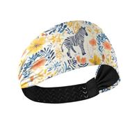 tplaotee Safari animal Flower Yellow Cooling comfortable headbands for women Stretchy sweatband for Athletic Sports Gym Football basketball