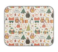 tplaotee Safari Winter Christmas Animal Summer Dog Cooling mat Gel Self Cooling cat beds for Indoor Cats for Dog Indoor Washable tapete refrescante para mascotas M