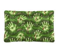 tplaotee Scary Bloody Green Hands Washable Pet Sleeping Mat Soft Anti-Slip Cat Kennel Crate Pad for Large Jumbo Medium Small Dogs 36" x 24"